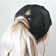Distressed Criss Cross Pony Baseball Hat