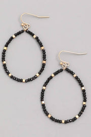 Delicate Beaded Oval Earrings With Gold Spacers