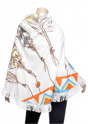 Feather Print Roundie Beach Towel / Blanket