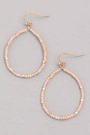 Delicate Beaded Oval Earrings With Gold Spacers