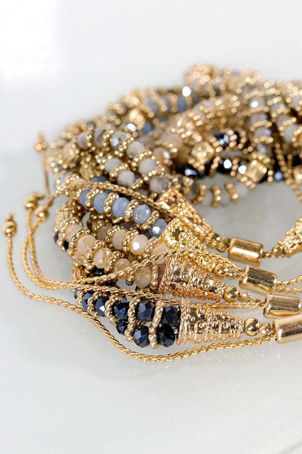 Layer Mix Beads drawstring Bracelet