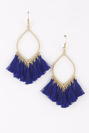 Teardrop With Fabric Tassel Earrings