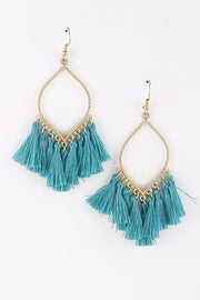 Teardrop With Fabric Tassel Earrings