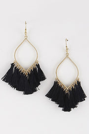 Teardrop With Fabric Tassel Earrings