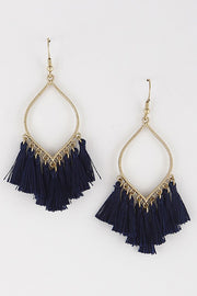 Teardrop With Fabric Tassel Earrings