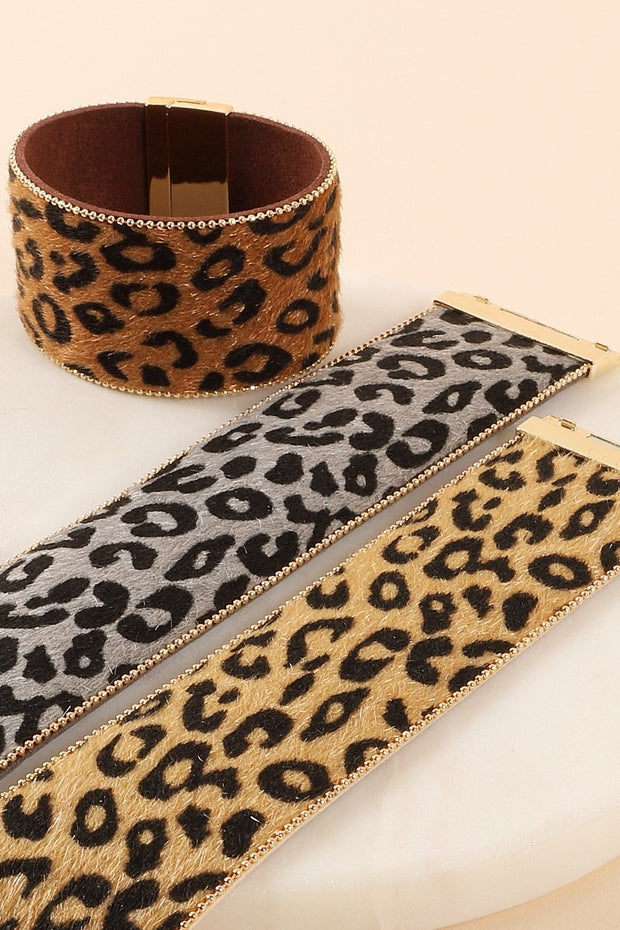 Leopard & Chain Magnetic Bracelet
