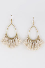 Teardrop With Fabric Tassel Earrings