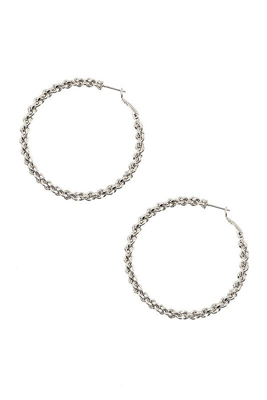 Matte Cable Chain Hoop Earring