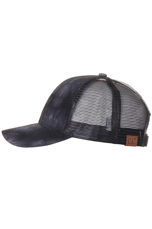 Tie-Dye Ponytail Hat (Black)