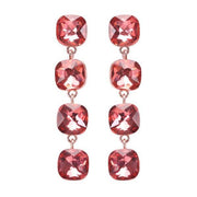 Prism Square Stone Earrings - Pink