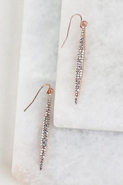 Rhinestone Accented Long Spear Hook Earrings