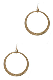 Hammered Design Circle Earrings