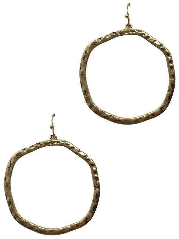 Large Circle Fish Hook Earrings