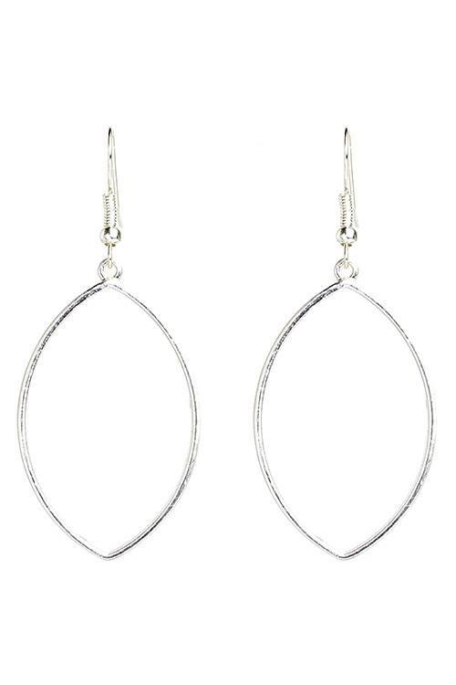 Silver Open Oval Dangle Earrings