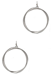 Shiny Circle Twist Dangle Earrings