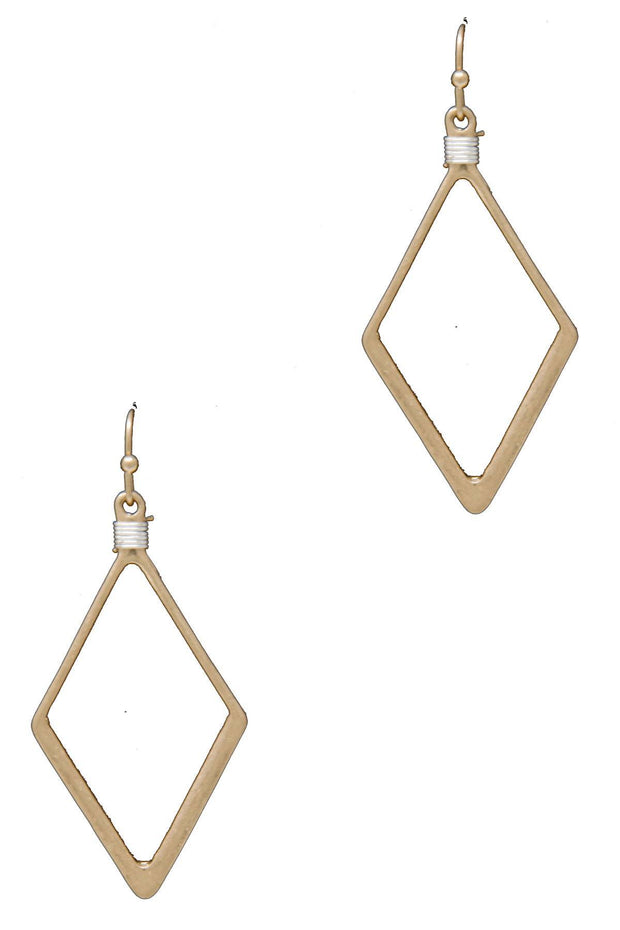 Two-tone Wire Wrapped Diamond Dangle Earrings