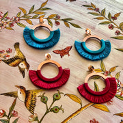 Silk Tassel Drop Earrings