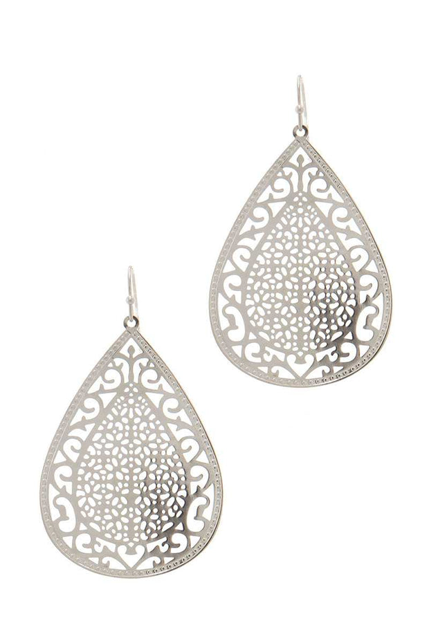 Detailed Filigree Teardrop Earring