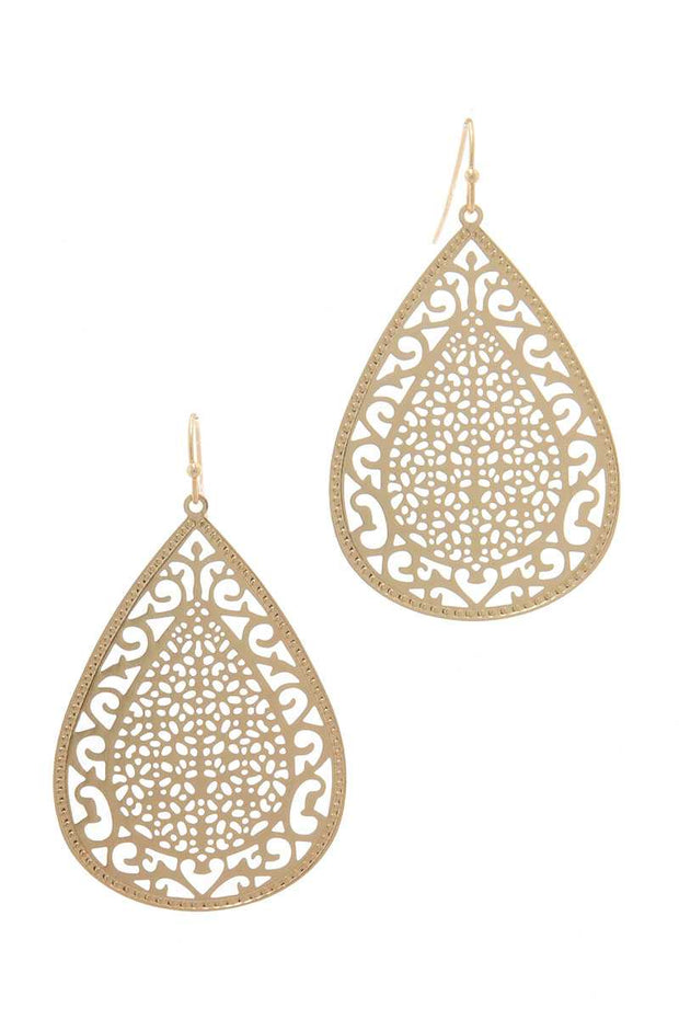 Detailed Filigree Teardrop Earring