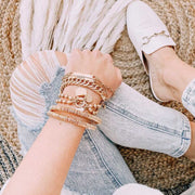 Margot Chunky Curb Chain Bracelet in Worn Gold
