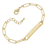 Lucy Paperclip Chain ID Plate Bracelet