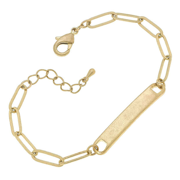 Lucy Paperclip Chain ID Plate Bracelet