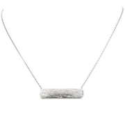 Brushed Rectangle Tag Pendant Necklace