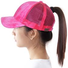 Tie-Dye Ponytail Hat (Pink)