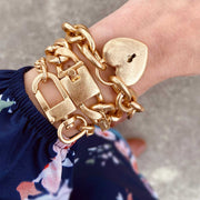 Margot Chunky Curb Chain Bracelet in Worn Gold