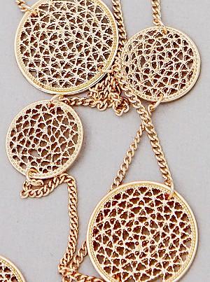 Laser Cut Circle Filigree Stations Necklace