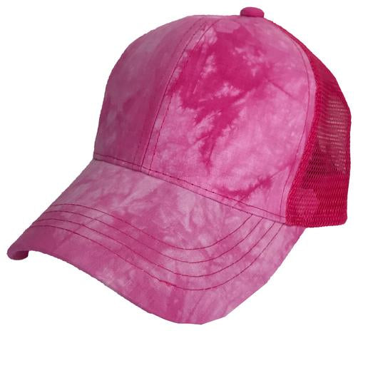 Tie-Dye Ponytail Hat (Pink)