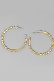 Twisted Rope Metal Hoop Earrings