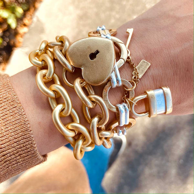 Vivian Chain Link Bracelet in Matte Gold